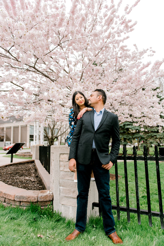 cherry blossom engagement toronto